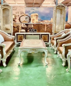 Sofa tân cổ điển dát vàng bọc nệm GVSF167