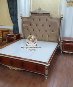 Giường ngủ tân cổ điển bọc nệm GVGN248