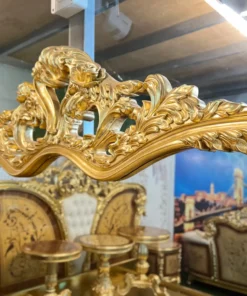 Bàn phấn cổ điển Versailles sơn trắng dát vàng GVBP021