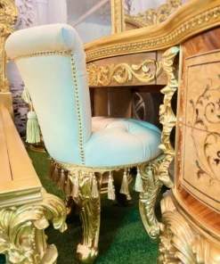Bàn phấn cổ điển Versailles sơn trắng dát vàng GVBP021