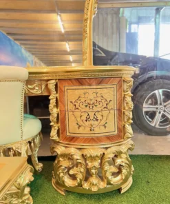 Bàn phấn cổ điển Versailles sơn trắng dát vàng GVBP021
