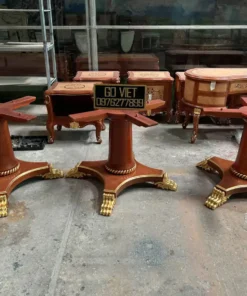 Bàn ăn cổ điển cẩn veneer GVBA042