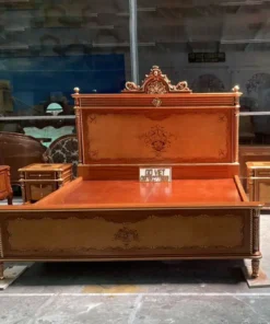giường ngủ tân cổ điển dát vàng GVGN032