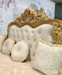 Sofa cổ điển hoàng gia Versailles dát vàng bọc nệm GVSF025
