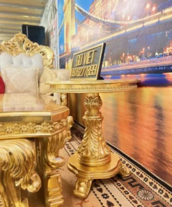 Sofa cổ điển hoàng gia Versailles dát vàng bọc nệm GVSF025