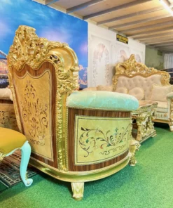 Sofa cổ điển hoàng gia Versailles dát vàng bọc nệm GVSF025
