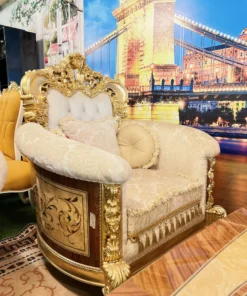 Sofa cổ điển hoàng gia Versailles dát vàng bọc nệm GVSF025