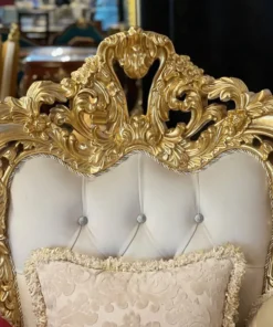 Sofa cổ điển hoàng gia Versailles dát vàng bọc nệm GVSF025