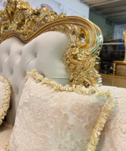 Sofa cổ điển hoàng gia Versailles dát vàng bọc nệm GVSF025