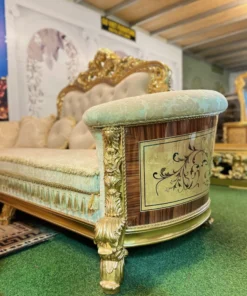 Sofa cổ điển hoàng gia Versailles dát vàng bọc nệm GVSF025