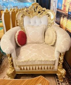 Sofa cổ điển hoàng gia Versailles dát vàng bọc nệm GVSF025