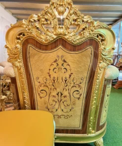 Sofa cổ điển hoàng gia Versailles dát vàng bọc nệm GVSF025