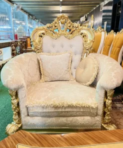 Sofa cổ điển hoàng gia Versailles dát vàng bọc nệm GVSF025
