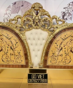 Giường ngủ cổ điển Versailles dát vàng GVGN024