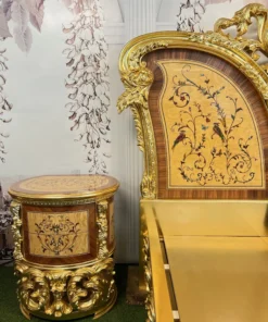 Giường ngủ cổ điển Versailles dát vàng GVGN024