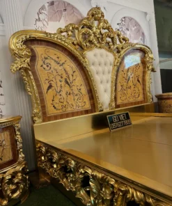 Giường ngủ cổ điển Versailles dát vàng GVGN024