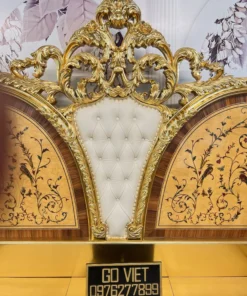 Giường ngủ cổ điển Versailles dát vàng GVGN024