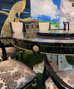 Bàn ăn tân cổ điển tròn 10 ghế GVBBA021